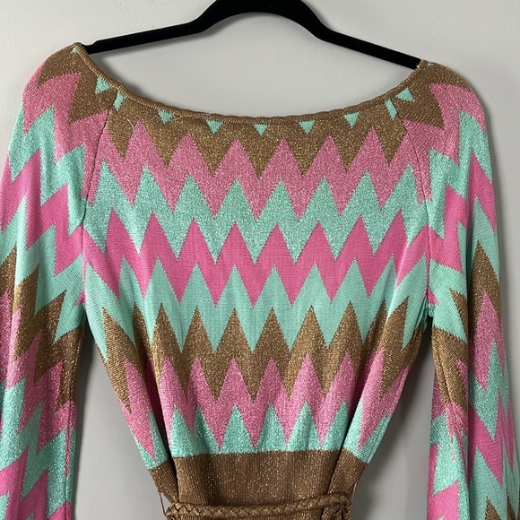 Milly of New York Women's Size Small Sweater Bronze/Gold, Pink and Mint Green - Picture 8 of 8